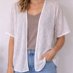 Jones New York White Lace Cardigan Size XS